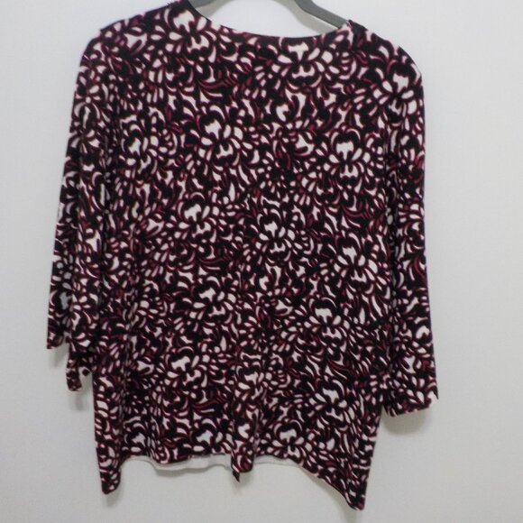 Style & Co Cardigan Sweater -3/4 Sleeve -Large -black/white/red (58) - Picture 5 of 5